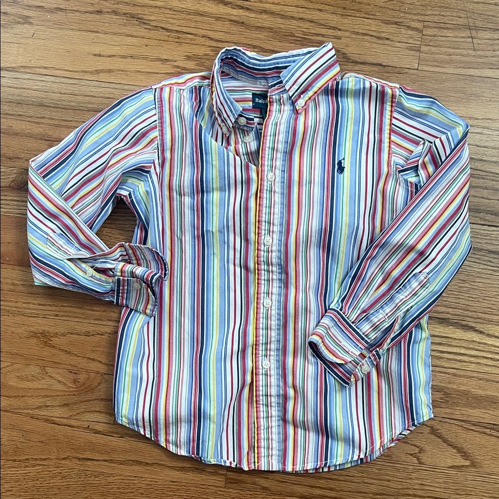Ralph Lauren Kids Colorful Striped Button-Down Shirt size 5